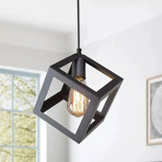Lampadario a forma di cubo, STRUKTUR Uno, 1x E27, Nero, Sospeso, Lucentezza del metallo Titolo predefinito industriale Alessandro Design