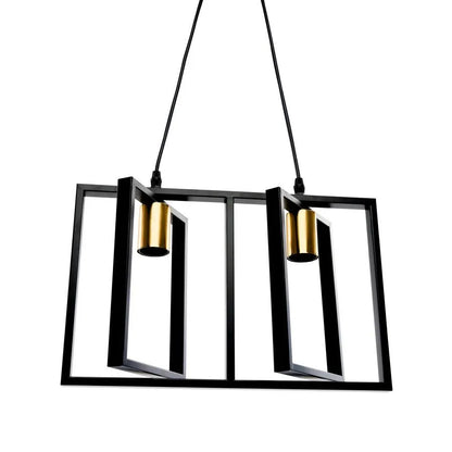 Patrisi Lampadario 2x E27 Nero Lustro Industrial Titolo predefinito Alessandro Design
