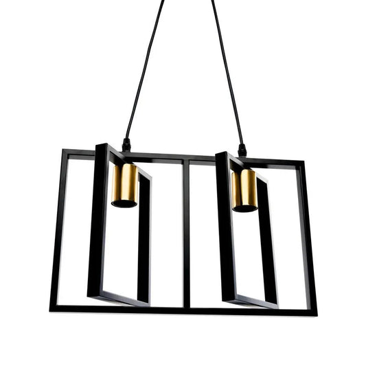 Patrisi Lampadario 2x E27 Nero Lustro Industrial Titolo predefinito Alessandro Design