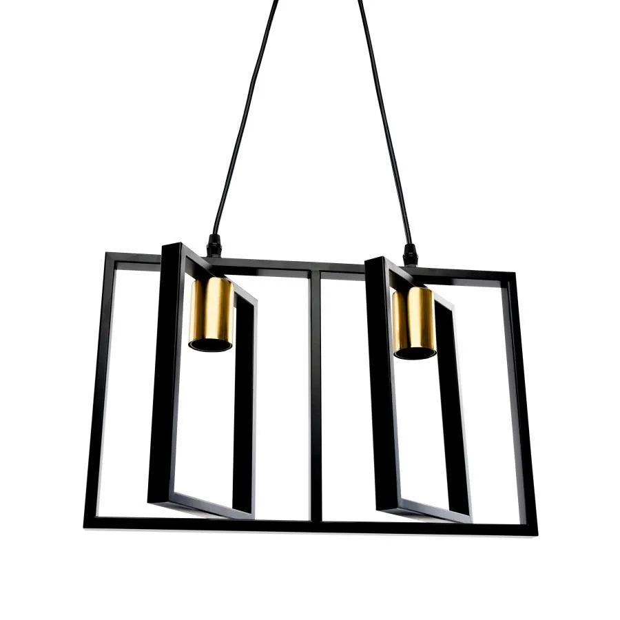 Patrisi Lampadario 2x E27 Nero Lustro Industrial Titolo predefinito Alessandro Design
