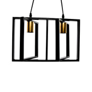 Patrisi Lampadario 2x E27 Nero Lustro Industrial Titolo predefinito Alessandro Design
