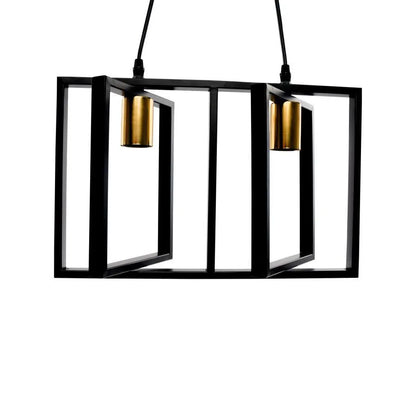 Patrisi Lampadario 2x E27 Nero Lustro Industrial Titolo predefinito Alessandro Design