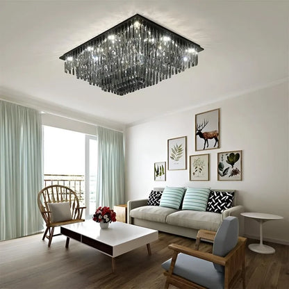 Lampadario di cristallo, Brady, 14xE14, rettangolare, Lampadari di cristallo grigio Titolo predefinito Alessandro Design