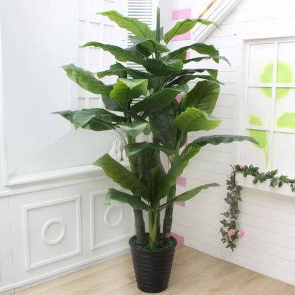 Pianta artificiale di banana giapponese, 4 rami, senza vaso, 180 cm, verde. Titolo predefinito Alessandro Design