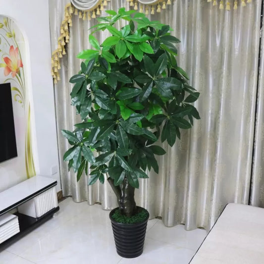 Pianta artificiale Albero della fortuna (Pachira Aquatica), senza vaso, 150 cm Verde Titolo predefinito Alessandro Design