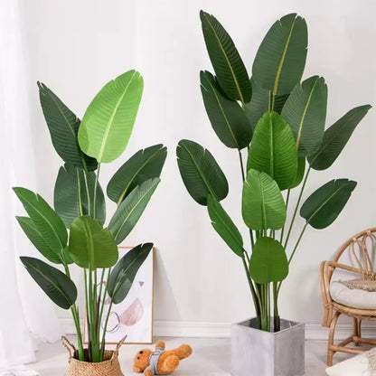 Pianta artificiale Uccello del Paradiso (Strelitzia Nicolai), 16 foglie, senza vaso, 180 cm Piante artificiali verdi da interno Titolo predefinito Alessandro Design