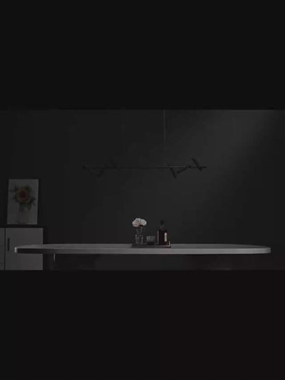Lampadario LED Harman, 23W, 6 Sorgenti, Luce Neutra, Nero