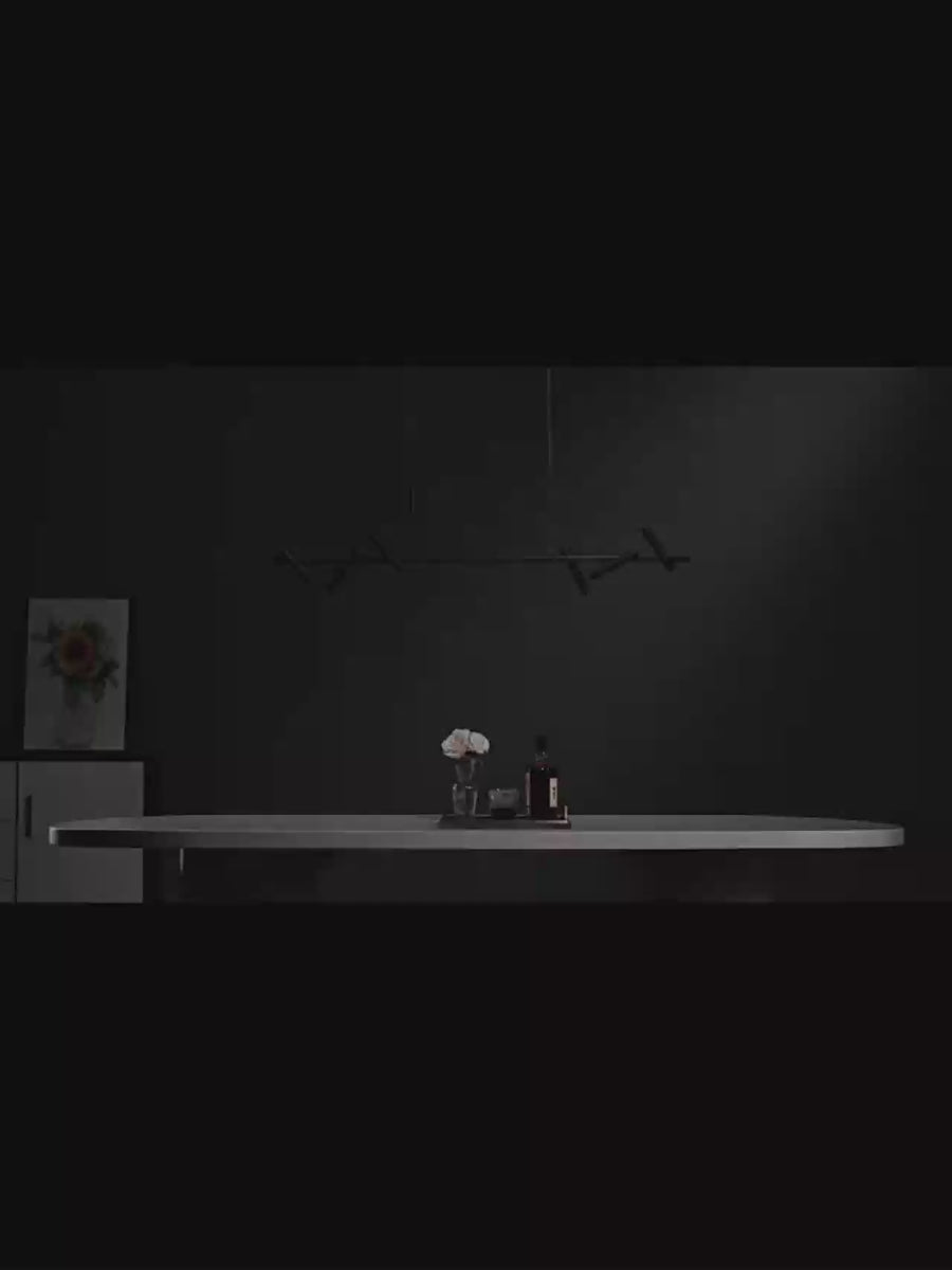 Lampadario LED Harman, 23W, 6 Sorgenti, Luce Neutra, Nero