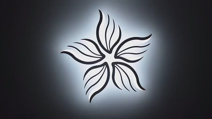 Lampadario LED con telecomando SAKURA 62W, 5 Petali, Luce Fredda/Calda/Neutra, Dimmerabile, Bianco