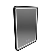 Oglinda LED Rectangulara, 45x60cm, EDGE Touch, Sistem Dezaburire, Rama Neagra