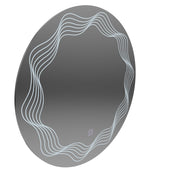 Specchio rotondo a LED 60 cm, Flusso Touch, sistema antiappannante, dimmerabile