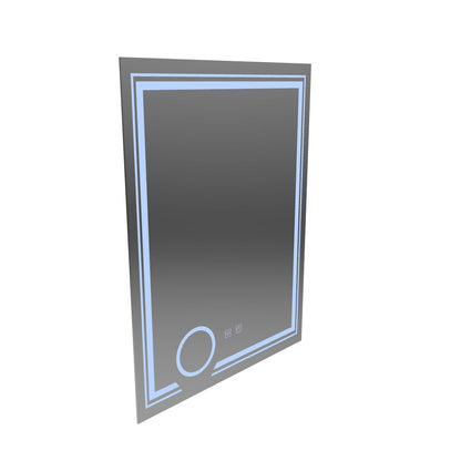 Specchio LED rettangolare, 60x80cm, CANTO Touch, Sistema Demister, Dimmerabile