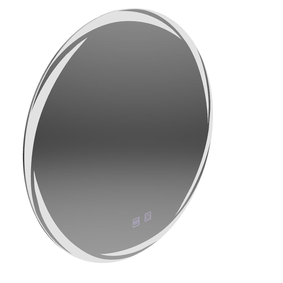 Specchio LED rotondo 60cm, Spirallus Touch, Sistema Demister, Dimmerabile