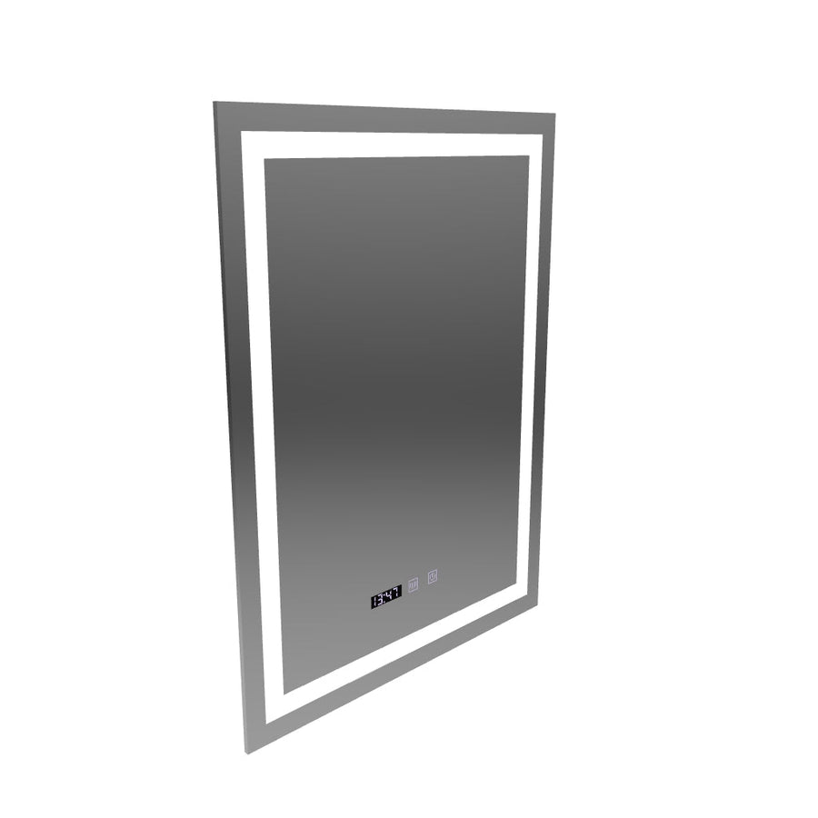 MODENA Specchio Touch LED Sistema Disappannante, Orologio e Temperatura 60x80 cm