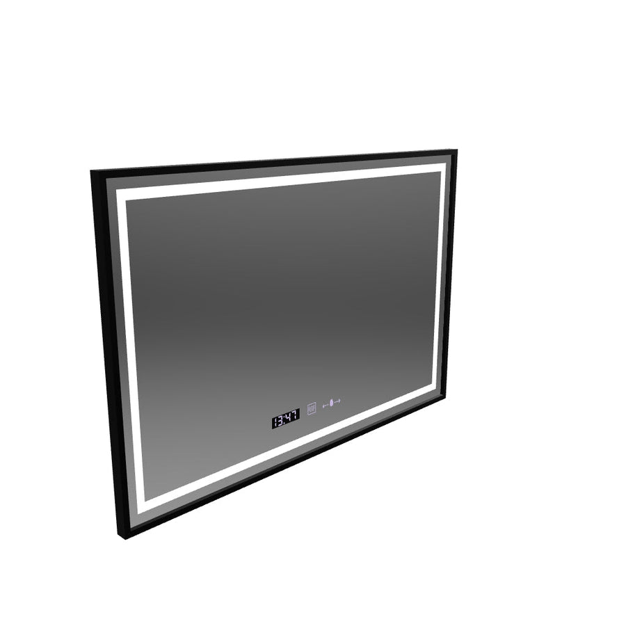 Oglinda LED Rectangulara, 120x80cm, Verite Majeste Noir Motion Glow Marcello, Sistem Dezaburire, Ceas & Termometru, Dimabila
