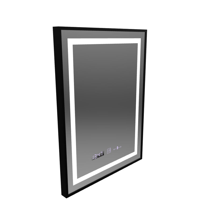 Oglinda LED Rectangulara, 60x80cm, Verite Majeste Noir Motion Glow Marcello, Sistem Dezaburire, Ceas & Termometru, Dimabila