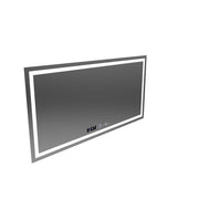 Specchio LED rettangolare, 120x60 cm, Verite MotionGlow Marcello, sistema antiappannamento, orologio e termometro, dimmerabile