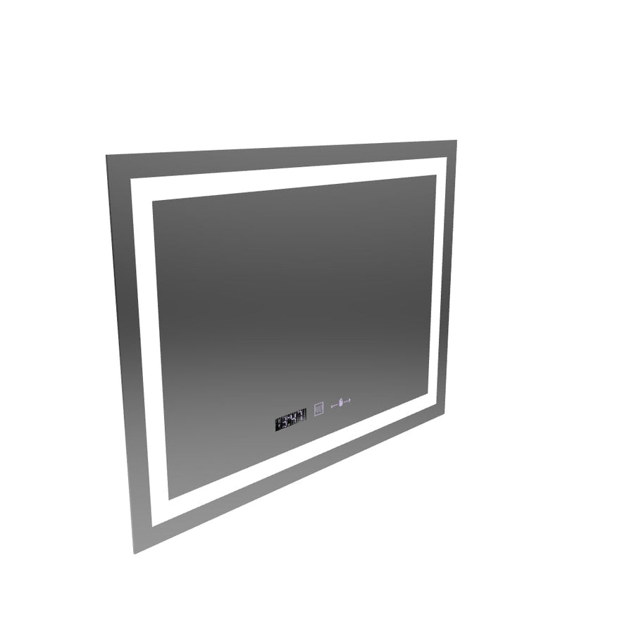 Specchio LED rettangolare, 80x60 cm, Verite MotionGlow Marcello, sistema antiappannamento, orologio e termometro, dimmerabile