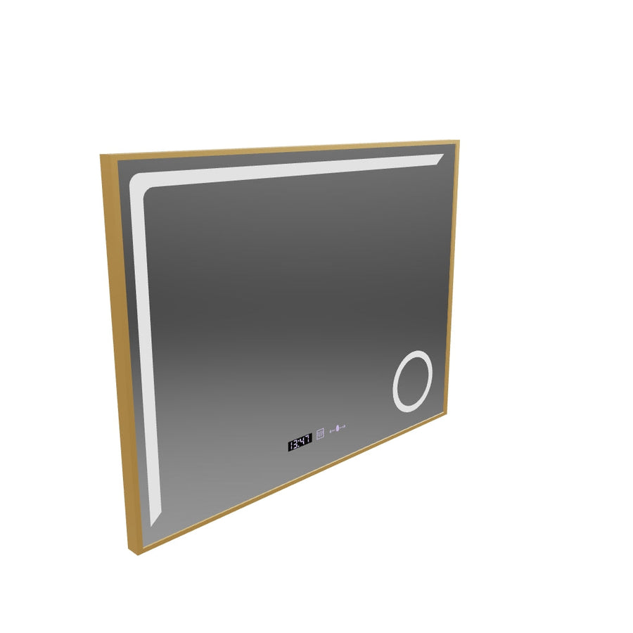 Specchio LED Sensore MotionGlow Rosalia 80x60 cm Luce Calda/Fredda/Neutra Dimmerabile Sistema Antiappannante Termometro Orologio Collezione Marcello Funghi