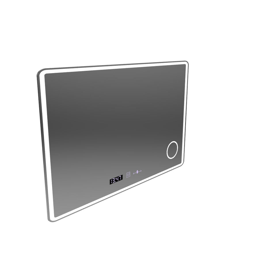 Oglinda LED Rectangulara 120x80 Aura Riflesso Puro MotionGlow Marcello, Sistem Dezaburire, Termometru si Ceas, Dimabila