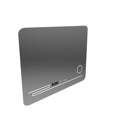 Oglinda LED Rectangulara, 80x60cm, Harmonie MotionGlow Marcello, Sistem Dezaburire, Termometru si Ceas, Lupa Cosmetica, Dimabila