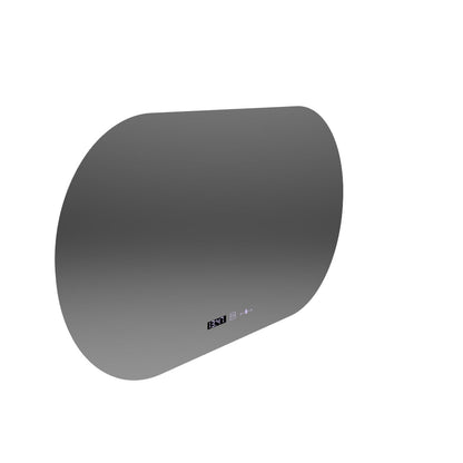 Specchio ovale a LED, 80x50 cm, sensore Altera Marcello MotionGlow, sistema antiappannamento, orologio e termometro, dimmerabile