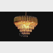 Lampadario in Cristallo VERSAILLES Magno 8x E14, Diametro 60cm, Oro, Altezza Regolabile