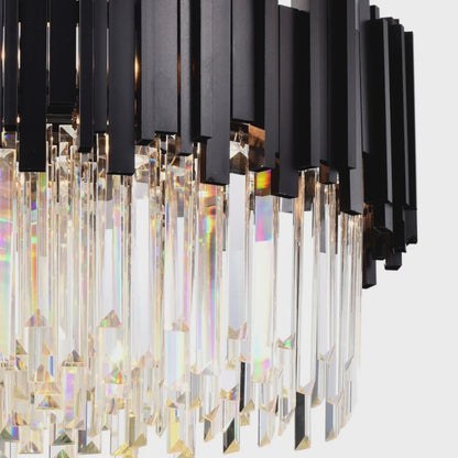 Candelabru Cristal BLOIS Magno 8x E14 D60 cm Negru Auriu Inaltime Reglabila