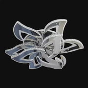 Lustra LED cu telecomanda si cristal Alejandro 160W, 9 Flori, lumina Rece/Calda/Neutra, Dimabila, Crom Lucios