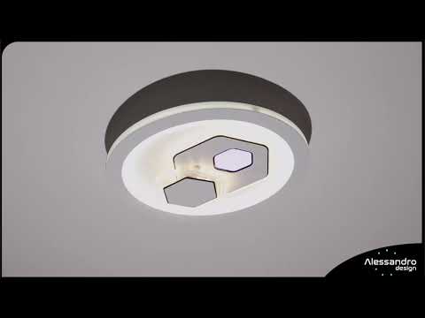 Lustra LED KATHLEEN RGB 16W, lumina Calda/Neutra, Alb