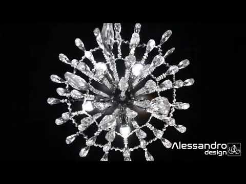 Candelabru Cristal EDINBURGH Eleganza, 5xE27, Diametru 47cm, Crom Lucios