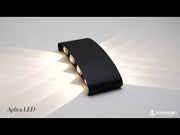Aplica LED Fantas de Exterior si Interior, 8 Surse x 1W, IP65, Metalic, Negru, 3000K