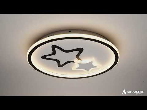 Lampadario LED con telecomando EMELIANA 57W, Star, Luce Fredda/Calda/Neutra, Dimmerabile, Nero
