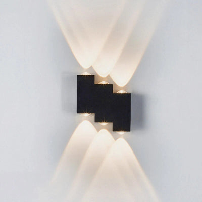 Applique LED da Esterno e Interno, 4 Sorgenti x 1W, IP65, ABS, Nero, 3000K