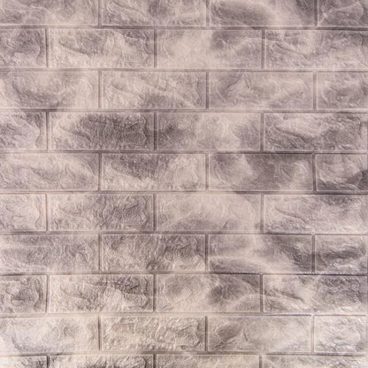 Set di 10 sfondi 3D autoadesivi Mattoncini grigi in morbida schiuma, 77 cm x 70 cm x 6 mm Titolo predefinito dello sfondo 3D Alessandro Design