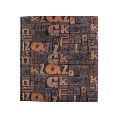 Set di 10 sfondi 3D autoadesivi marroni in morbida schiuma, 80 cm x 70 cm x 6 mm, sfondo con lettere marrone scuro, motivo 3D, titolo predefinito Alessandro Design