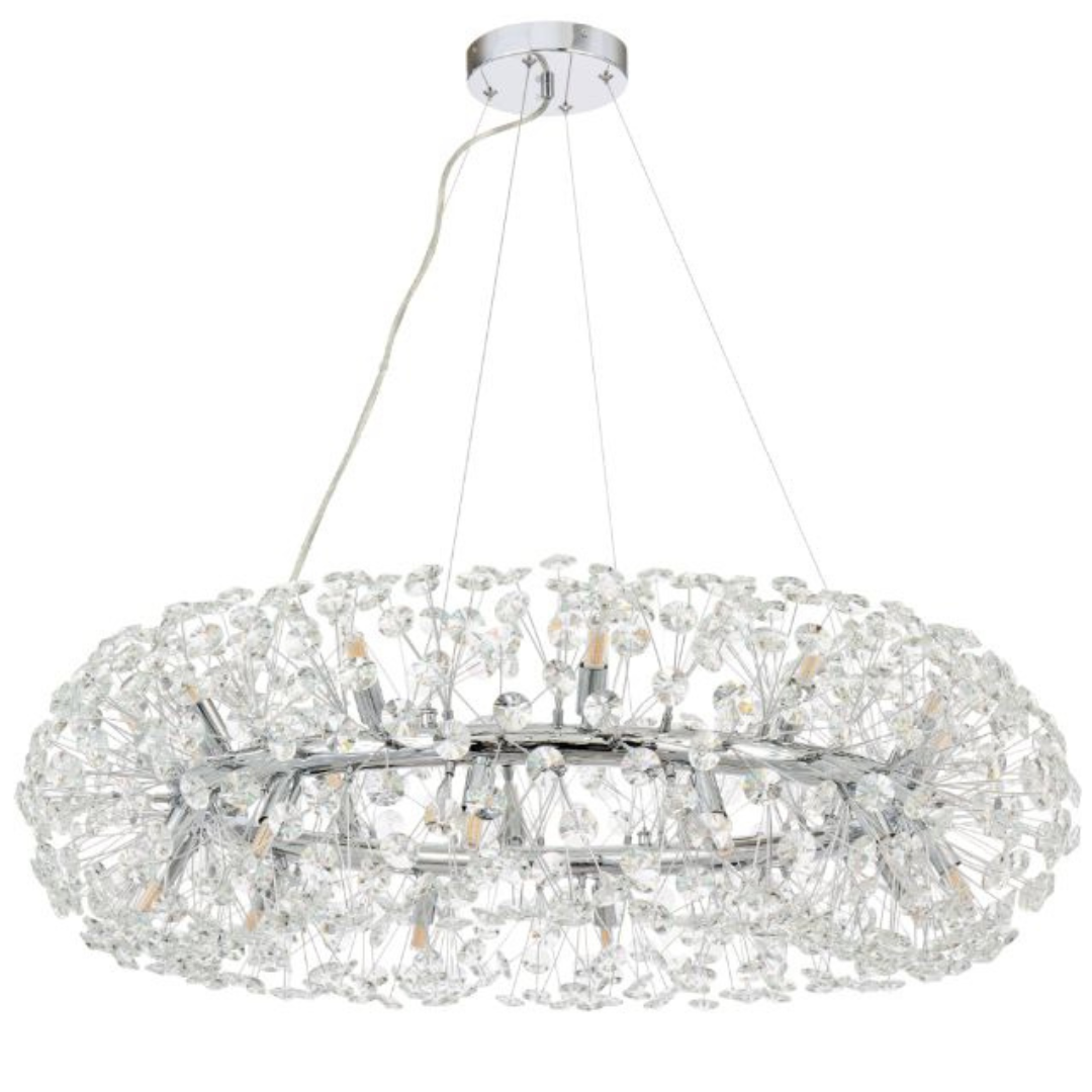 Lampadario di cristallo MINUET 12x G9, diametro 60 cm, argento lucido, altezza regolabile Lampadari di cristallo Titolo predefinito Alessandro Design