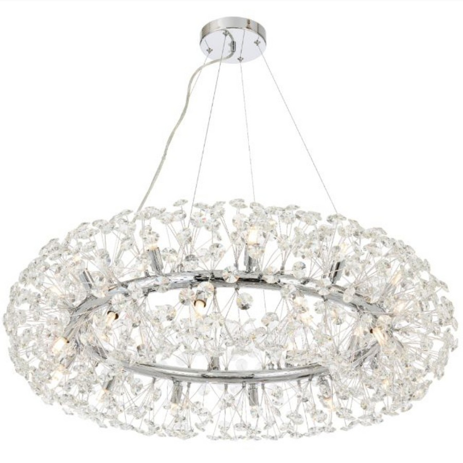 Lampadario di cristallo MINUET 12x G9, diametro 60 cm, argento lucido, altezza regolabile Lampadari di cristallo Titolo predefinito Alessandro Design
