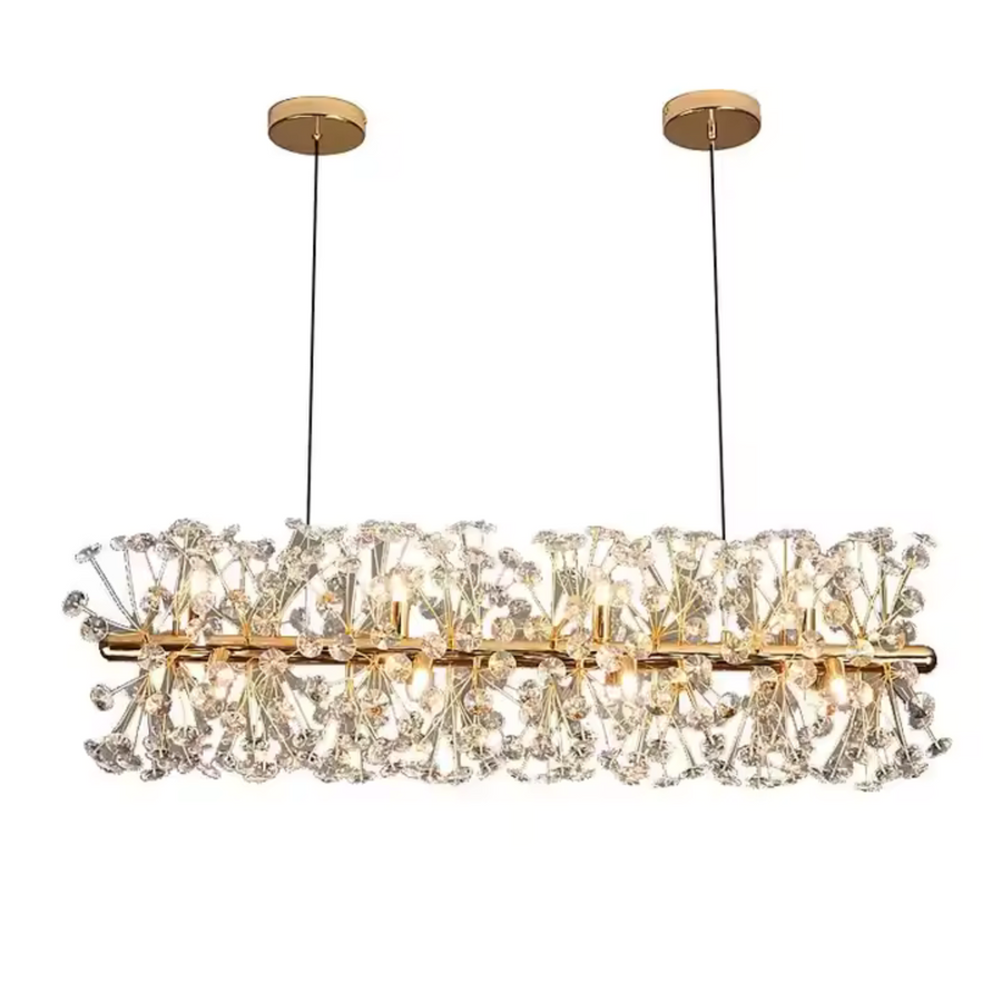 Lampadario di cristallo MINUET 9x G9, lunghezza 70 cm, oro lucido, altezza regolabile Lampadario di cristallo Titolo predefinito Alessandro Design