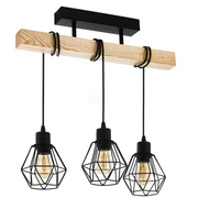 Lampadario Marcellus, 3x E27, Marrone Nero Lampadari industriali Titolo predefinito Alessandro Design