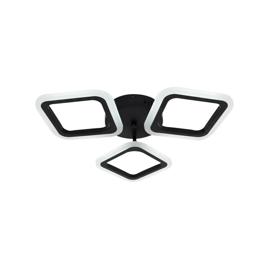 Lampadario LED PULSARIS 40W, 3 Quadrati, Luce Fredda/Calda/Neutra, Lampadari LED Nero Titolo predefinito Alessandro Design