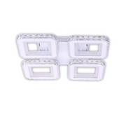 Lampadario a LED con telecomando e cristallo LEILA RGB 69W, 4 Quadrati, Luce Fredda/Calda/Neutra, Dimmerabile, Lampadario a LED Bianco con telecomando Titolo predefinito Alessandro Design