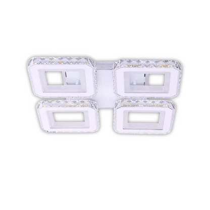 Lampadario a LED con telecomando e cristallo LEILA RGB 69W, 4 Quadrati, Luce Fredda/Calda/Neutra, Dimmerabile, Lampadario a LED Bianco con telecomando Titolo predefinito Alessandro Design