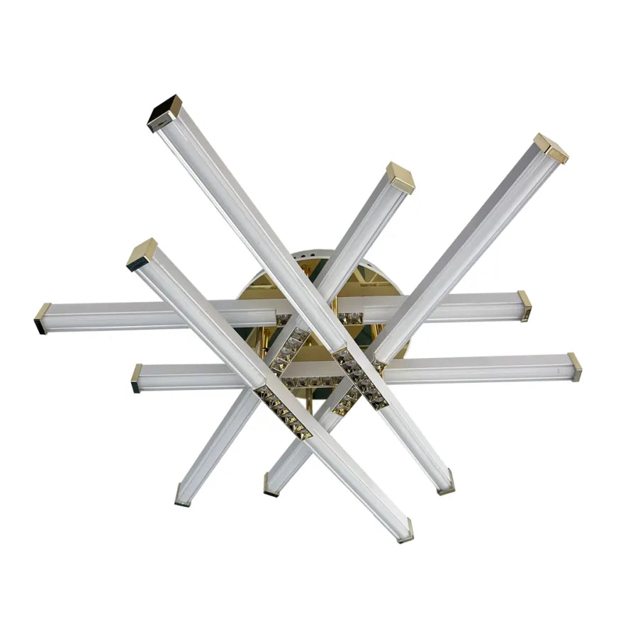 Lampadario LED con telecomando MAKOTO 144W, 6 Elementi, Lineare, Luce Fredda/Calda/Neutra, Dimmerabile, Bianco Oro Lampadari LED con Telecomando Titolo predefinito Alessandro Design